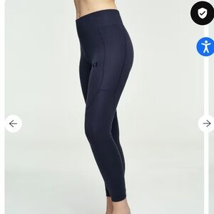 Kari Traa Rulle High Waist Base Layer Pants Wool & Modal Blend Navy Size Medium